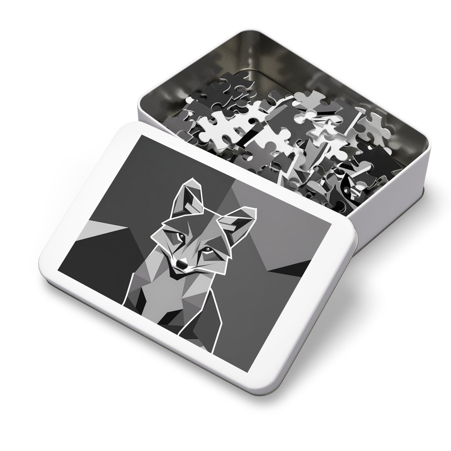 Geometric Fox in Monochrome - Jigsaw Puzzle (30, 110, 252, 500,1000-Piece)