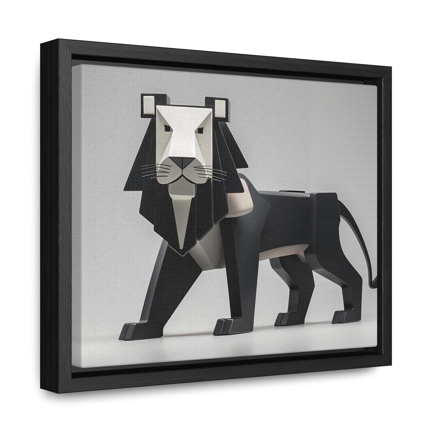 Regal Geometric Lion - Gallery Canvas Wraps, Horizontal Frame
