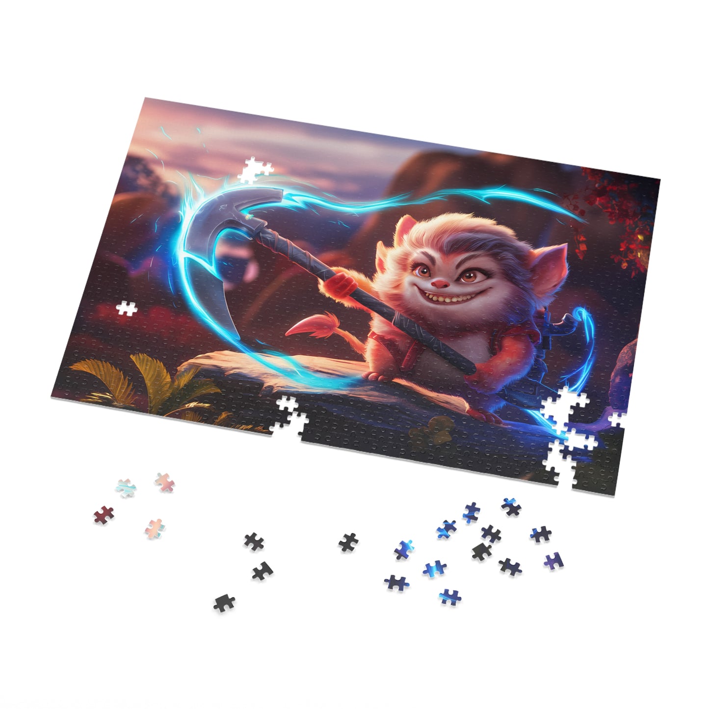 Furry Warrior of the Glowing Axe - Jigsaw Puzzle (30, 110, 252, 500,1000-Piece)