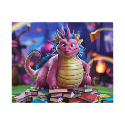 The Bookish Dragon's Enchanted Library - Jigsaw Puzzle (30, 110, 252, 500,1000-Piece)