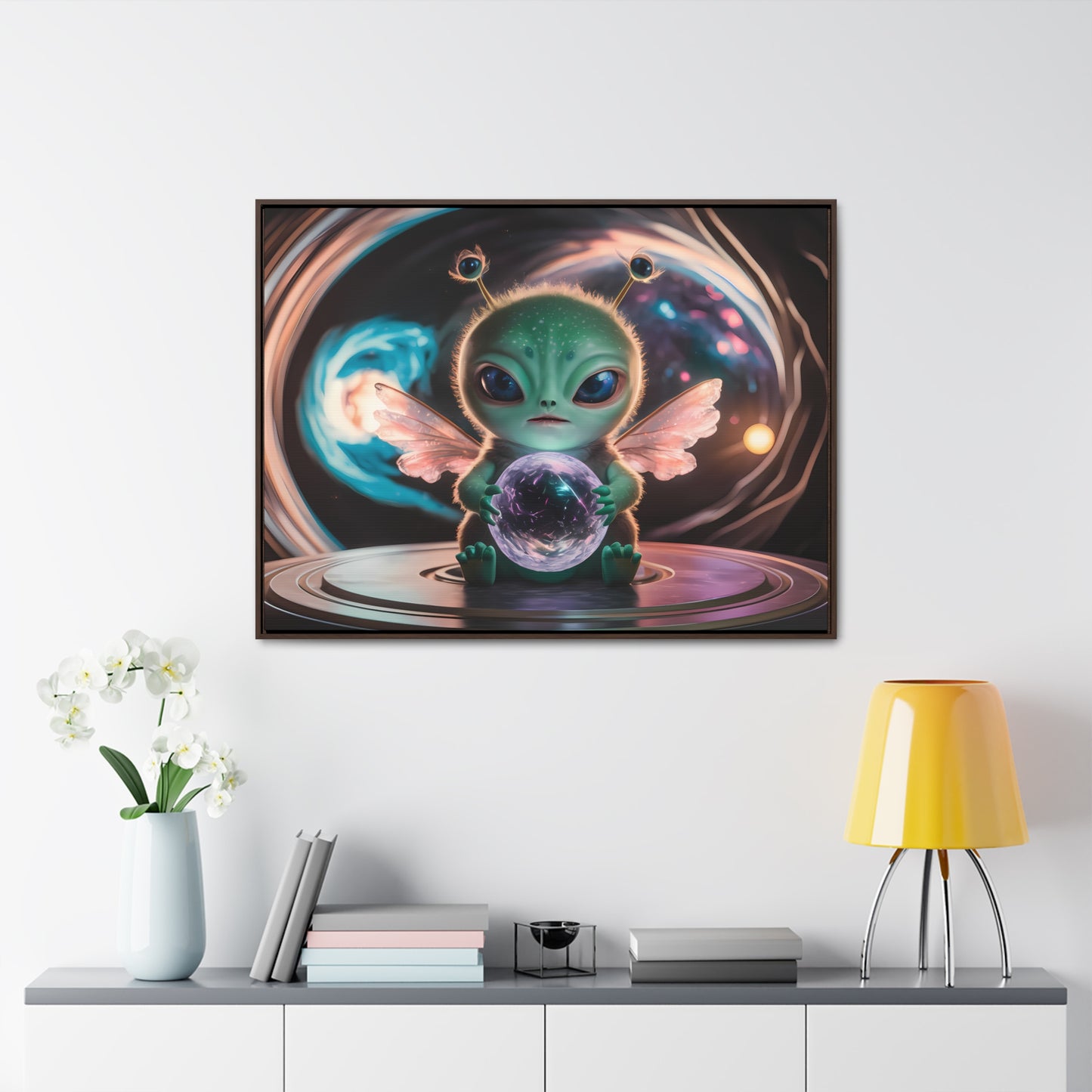 Guardian of the Cosmic Crystal - Gallery Canvas Wraps, Horizontal Frame