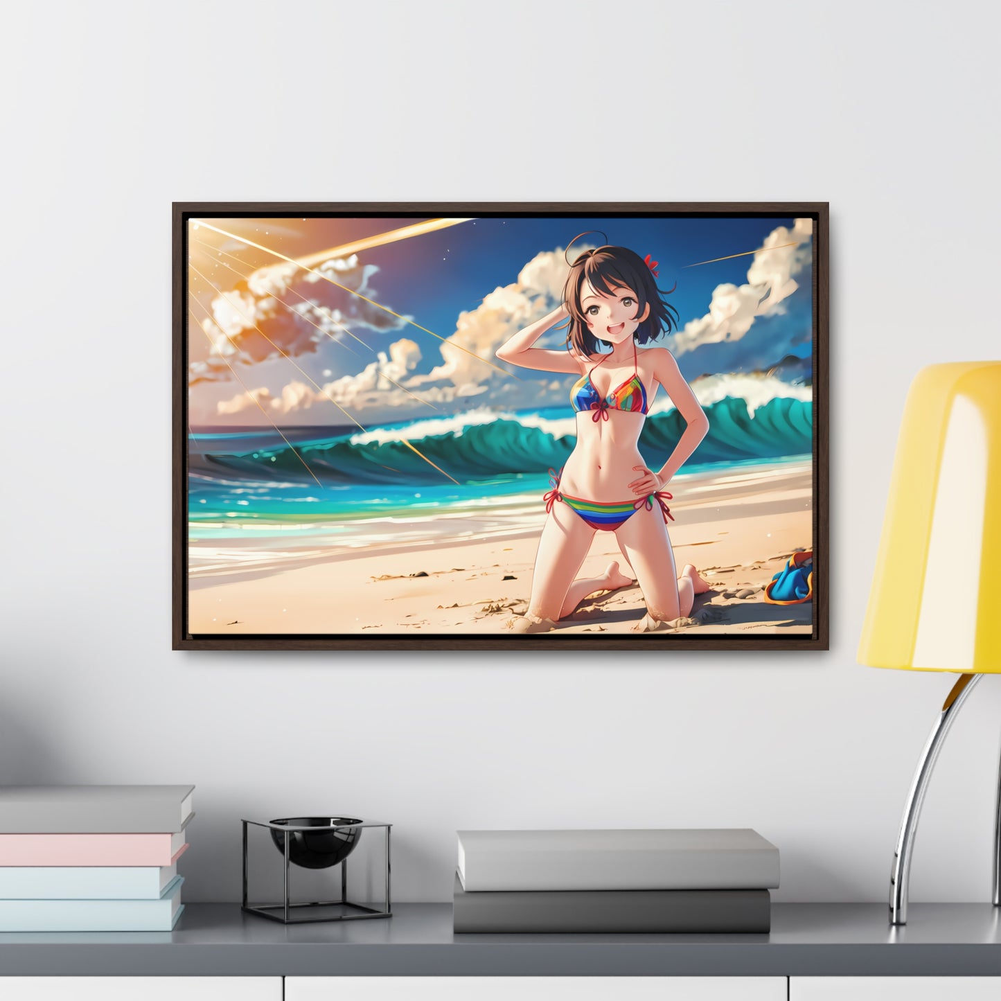 Sunlit Shores of Joy - Gallery Canvas Wraps, Horizontal Frame