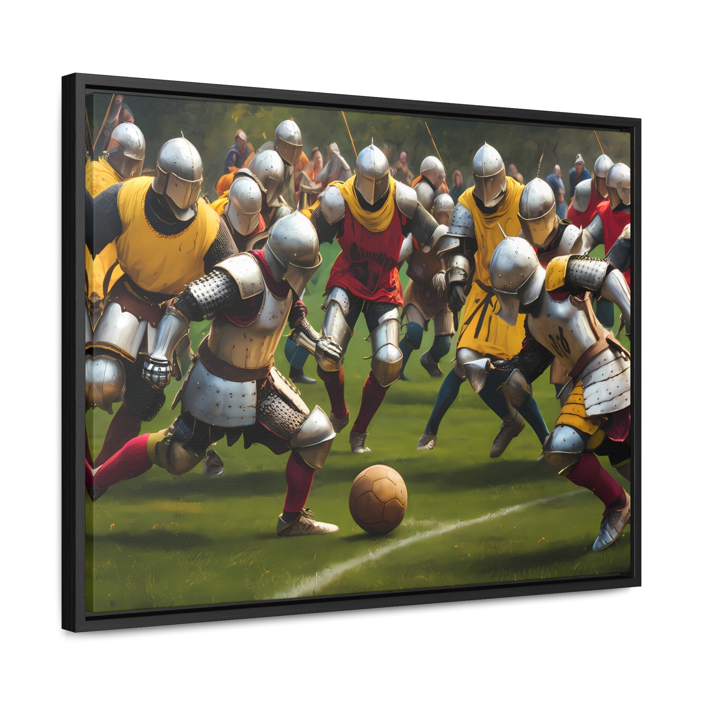Medieval Football Battle - Gallery Canvas Wraps, Horizontal Frame