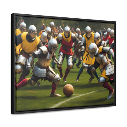 Medieval Football Battle - Gallery Canvas Wraps, Horizontal Frame