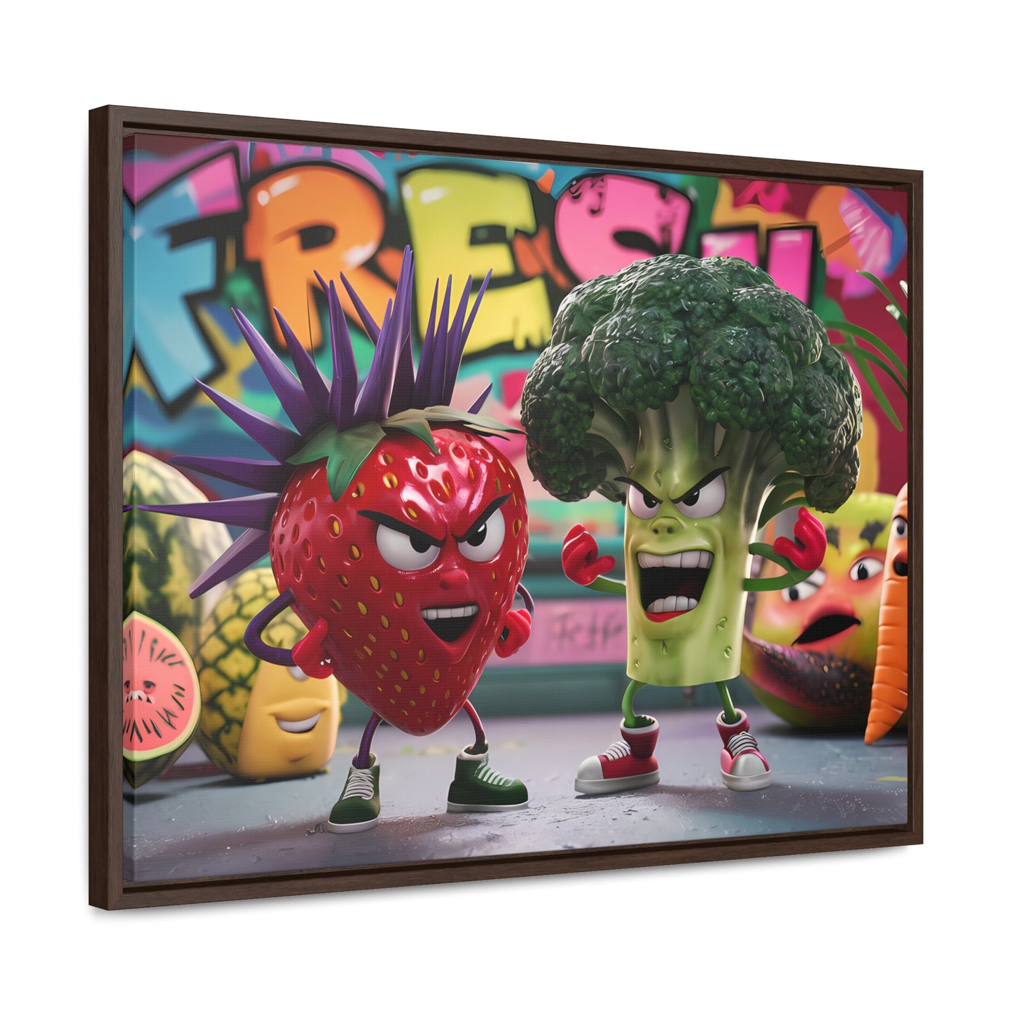 "Fresh Fight: Battle of the Bites" - Gallery Canvas Wraps, Horizontal Frame