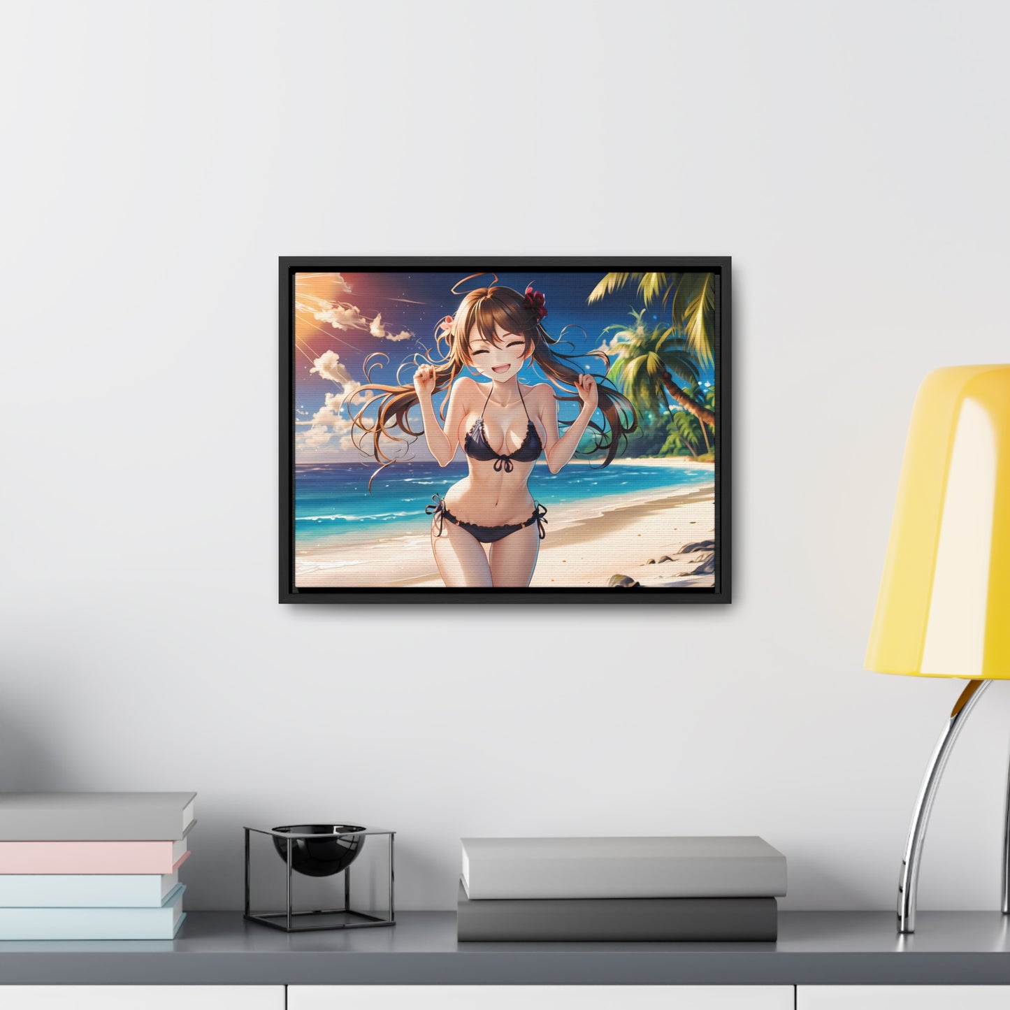 Sunlit Joy on the Beach - Gallery Canvas Wraps, Horizontal Frame
