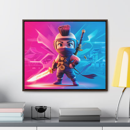 Neon Ninja Showdown - Gallery Canvas Wraps, Horizontal Frame