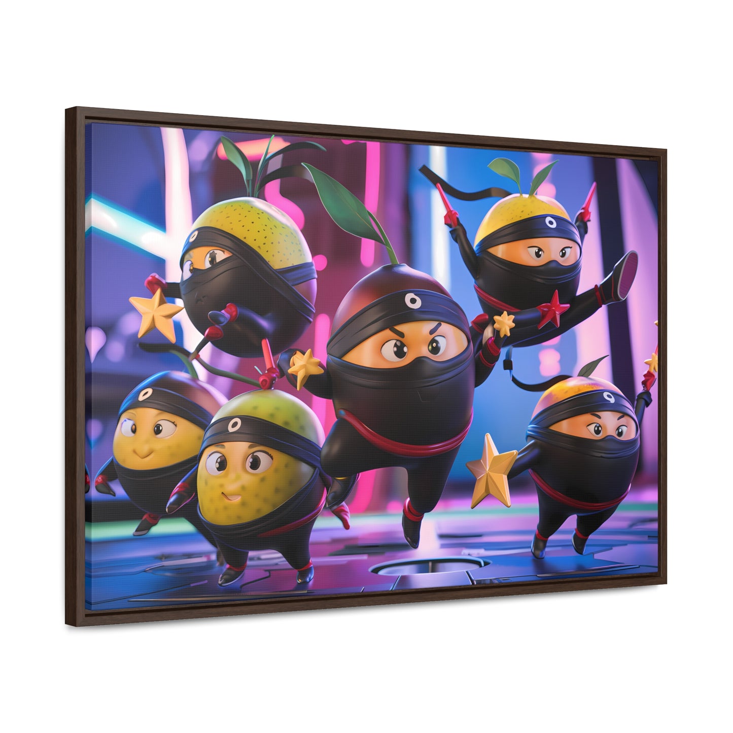Ninja Citrus Squad: Star Power Unleashed - Gallery Canvas Wraps, Horizontal Frame