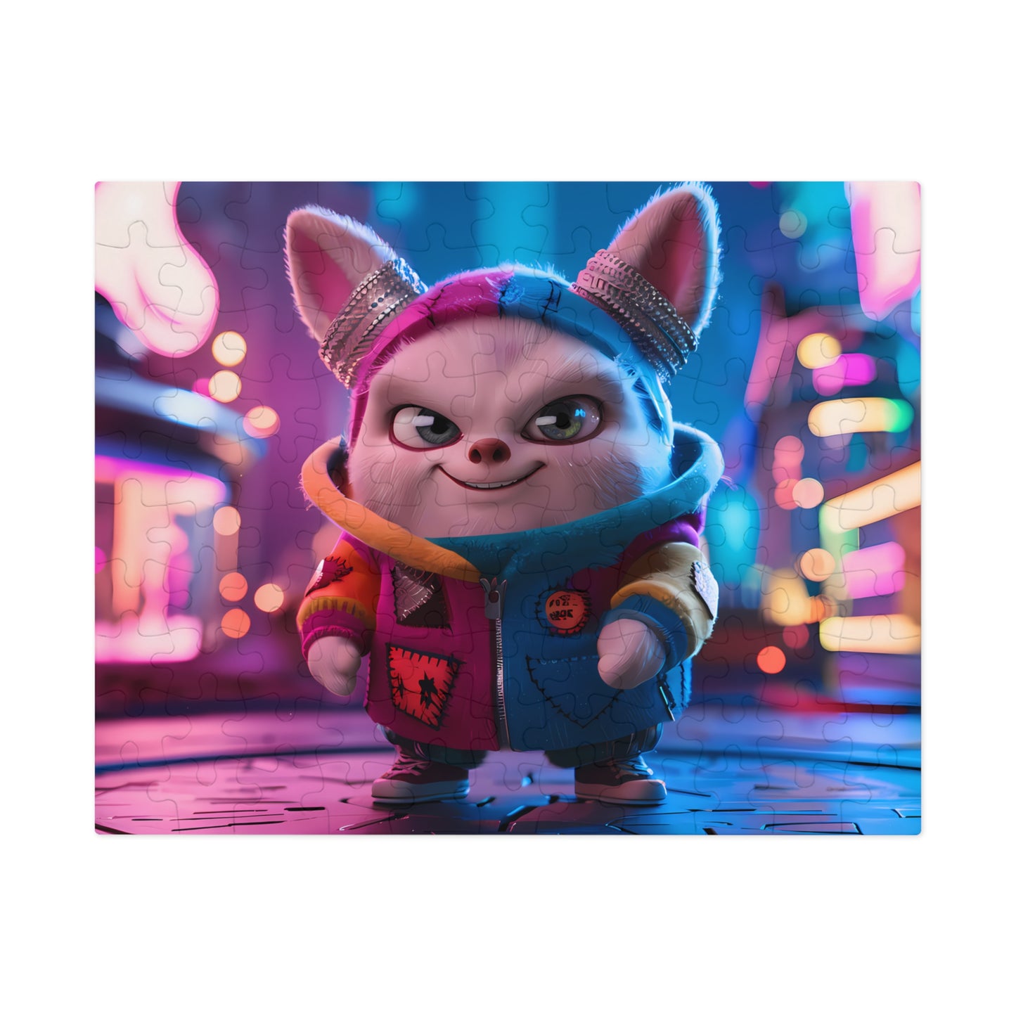 The Adventurous Bunny in Cyber City - Jigsaw Puzzle (30, 110, 252, 500,1000-Piece)