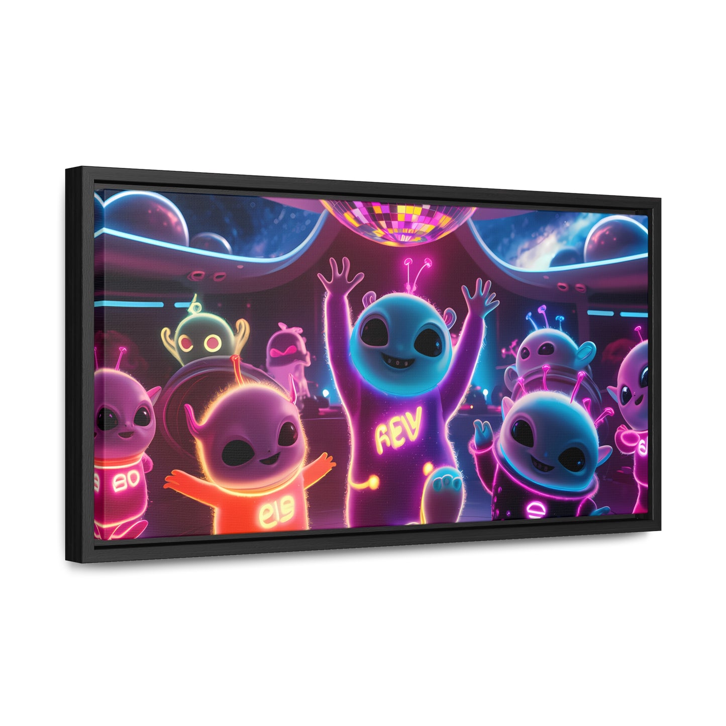 Intergalactic Neon Dance Party - Gallery Canvas Wraps, Horizontal Frame