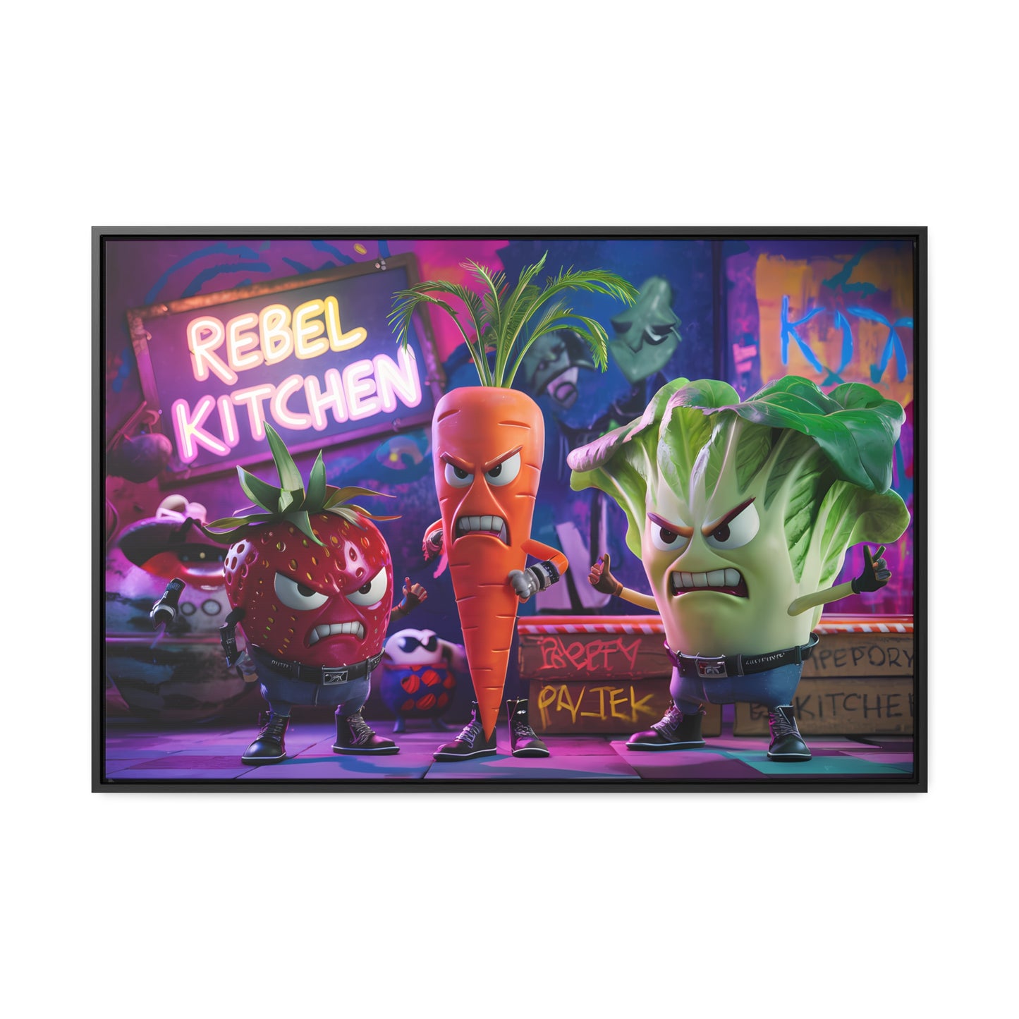 Rebel Veggie Squad - Gallery Canvas Wraps, Horizontal Frame