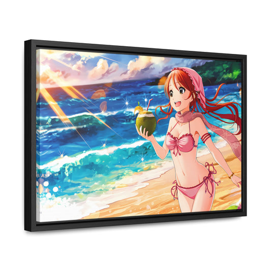 Sunset Shores and Summer Smiles - Gallery Canvas Wraps, Horizontal Frame