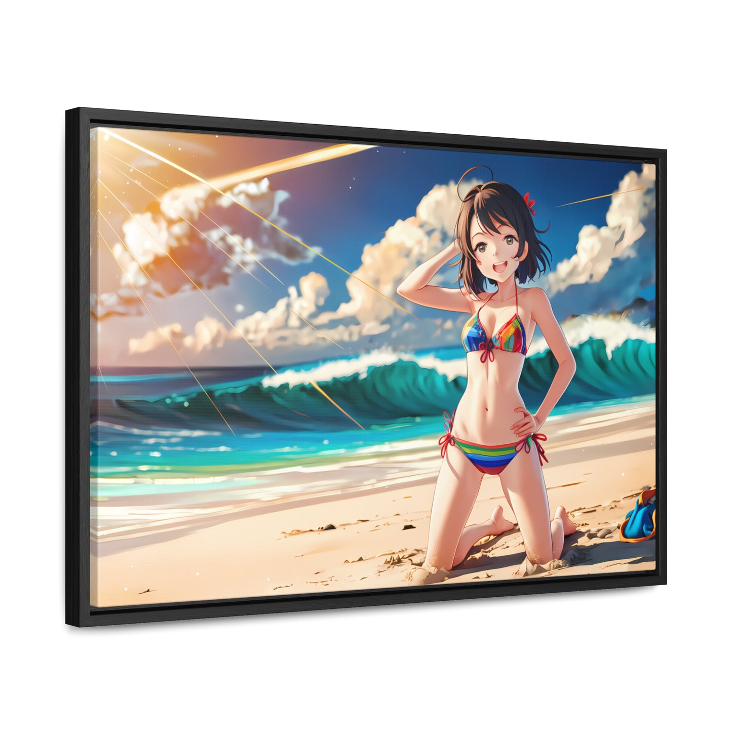 Sunlit Shores of Joy - Gallery Canvas Wraps, Horizontal Frame