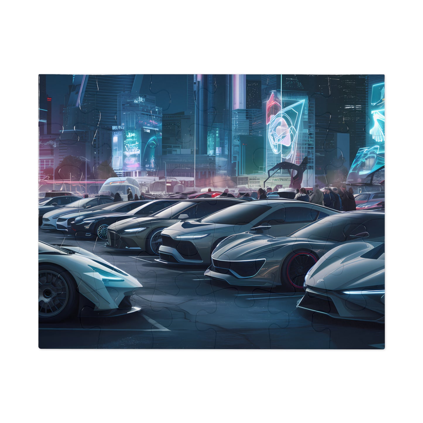 Neon Nights: Supercar Showdown - Jigsaw Puzzle (30, 110, 252, 500,1000-Piece)