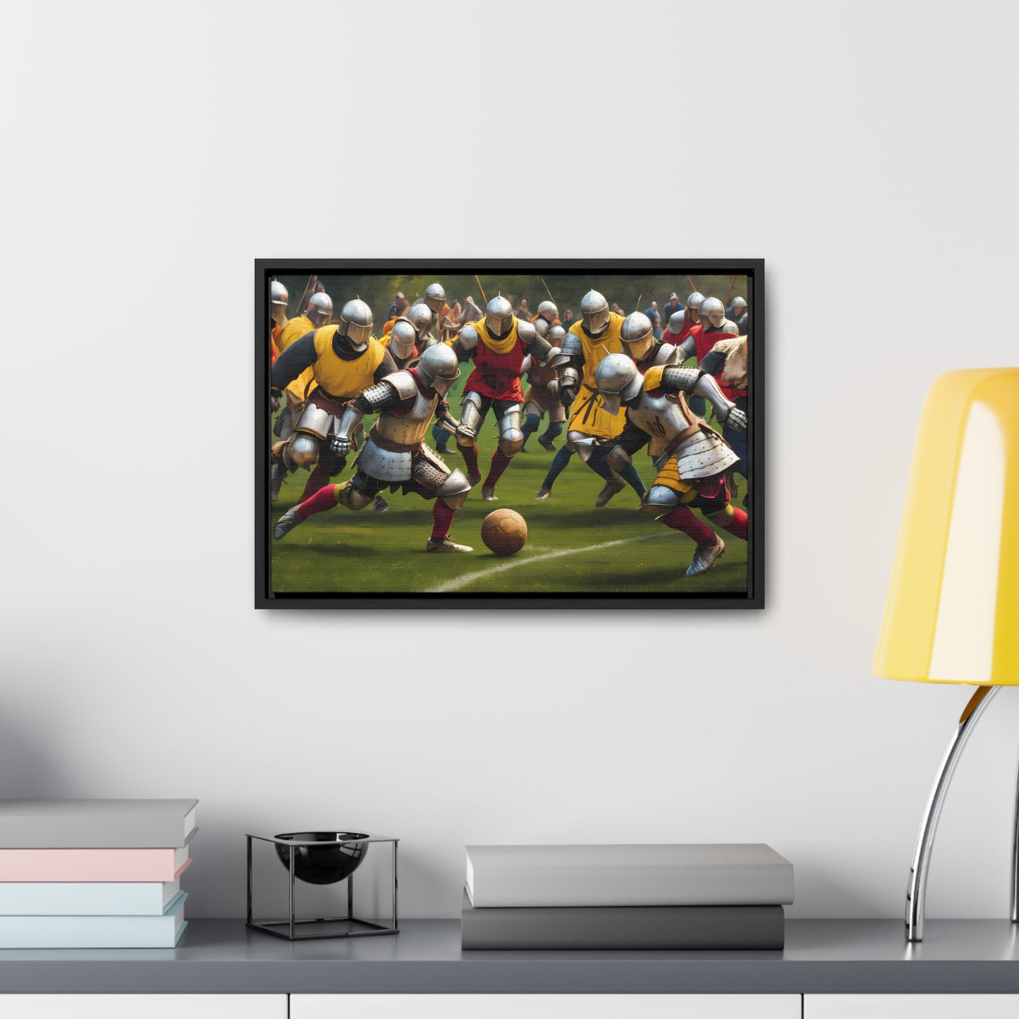 Medieval Football Battle - Gallery Canvas Wraps, Horizontal Frame