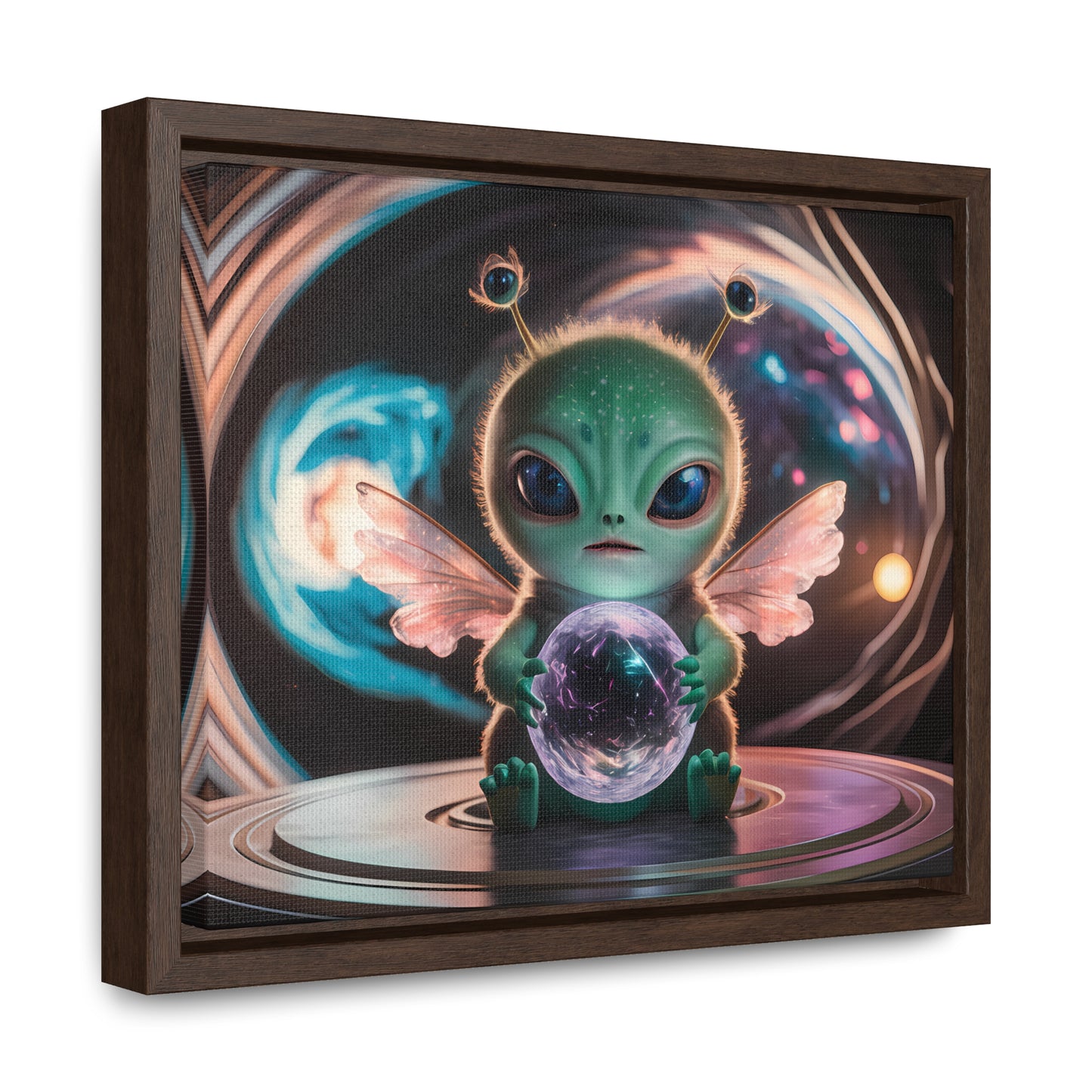 Guardian of the Cosmic Crystal - Gallery Canvas Wraps, Horizontal Frame