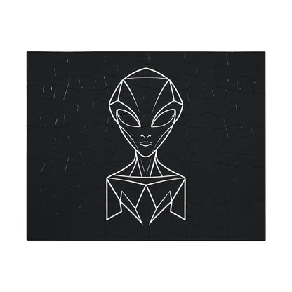 "Geometric Alien Silhouette" - Jigsaw Puzzle (30, 110, 252, 500,1000-Piece)