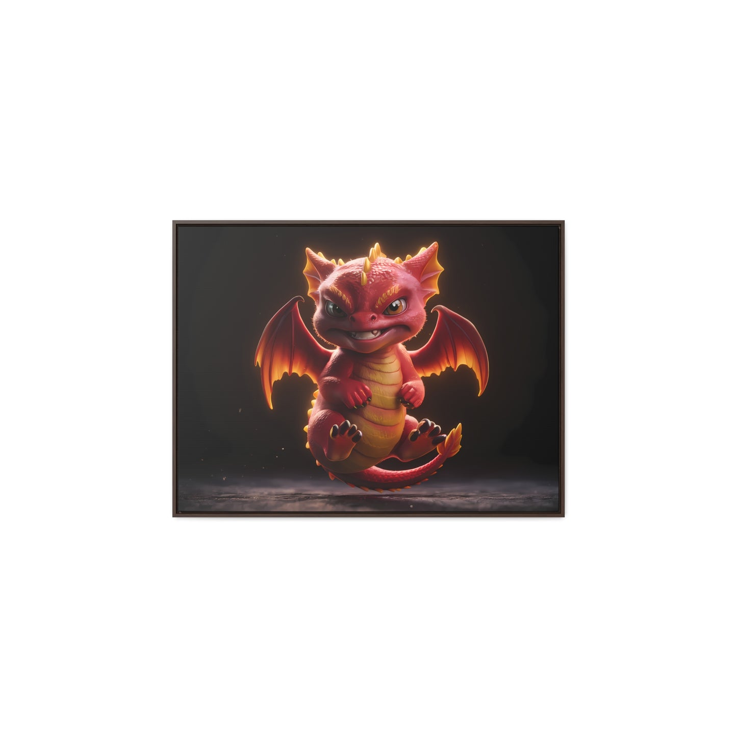 "Fiery Little Guardian" - Gallery Canvas Wraps, Horizontal Frame