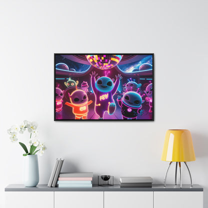 Intergalactic Neon Dance Party - Gallery Canvas Wraps, Horizontal Frame