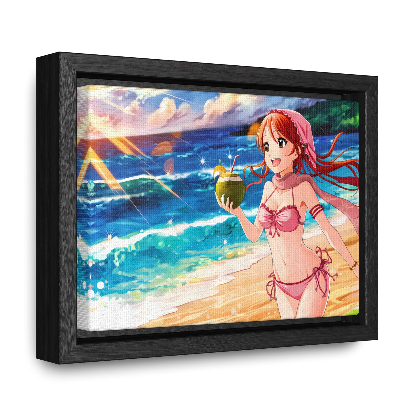 Sunset Shores and Summer Smiles - Gallery Canvas Wraps, Horizontal Frame