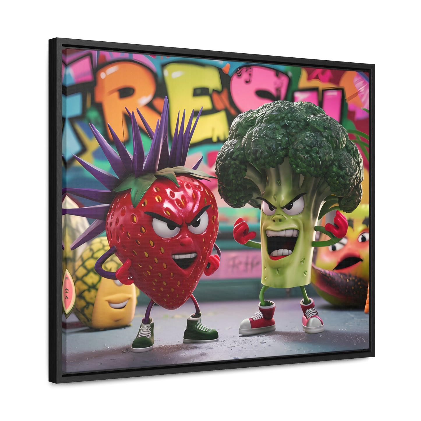 "Fresh Fight: Battle of the Bites" - Gallery Canvas Wraps, Horizontal Frame