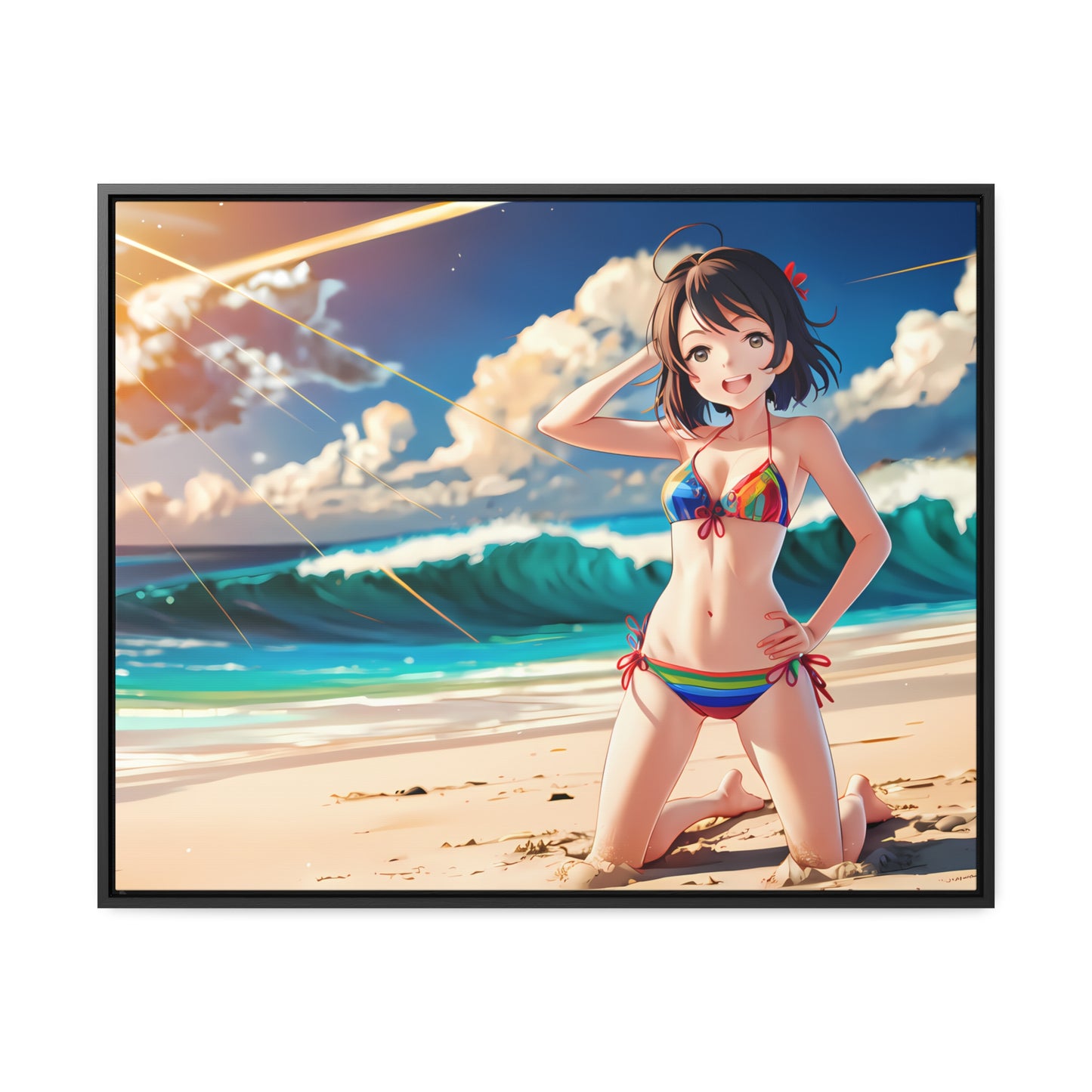Sunlit Shores of Joy - Gallery Canvas Wraps, Horizontal Frame