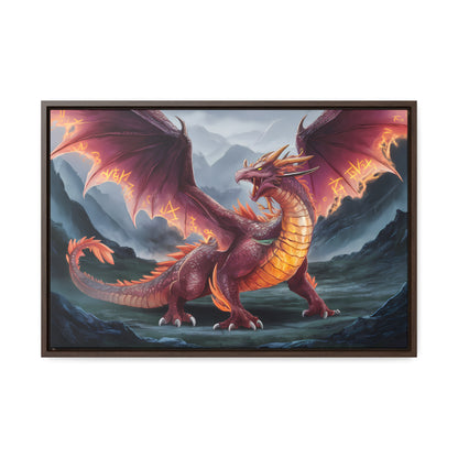 The Inferno Wyrm of the Ashen Peaks - Gallery Canvas Wraps, Horizontal Frame
