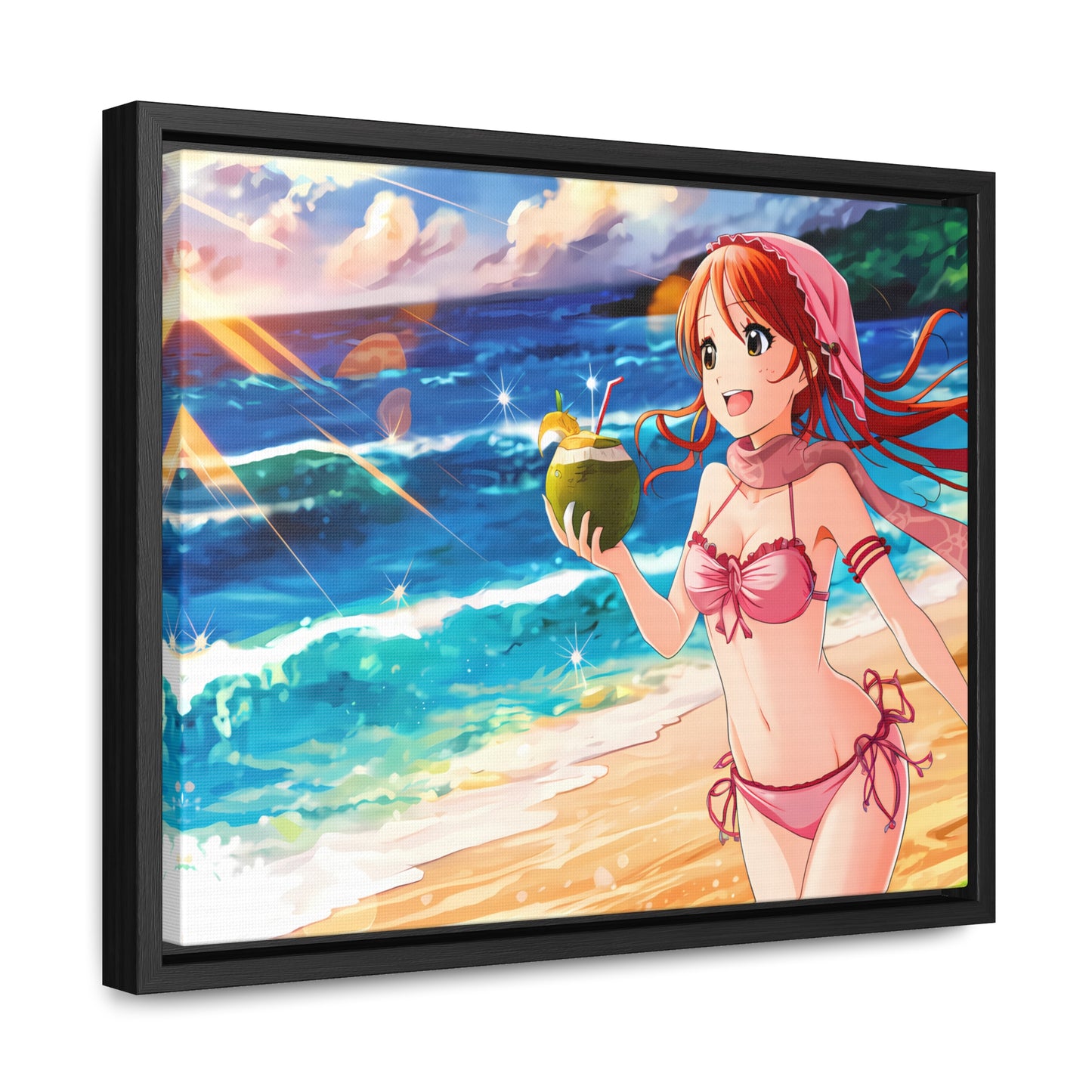Sunset Shores and Summer Smiles - Gallery Canvas Wraps, Horizontal Frame