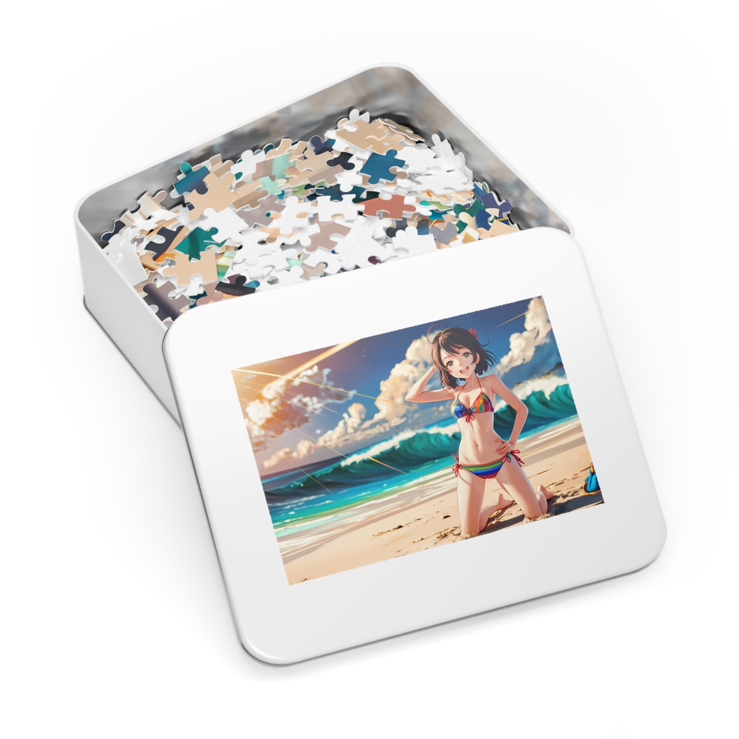 "Sunlit Waves and Smiles" - Jigsaw Puzzle (30, 110, 252, 500,1000-Piece)