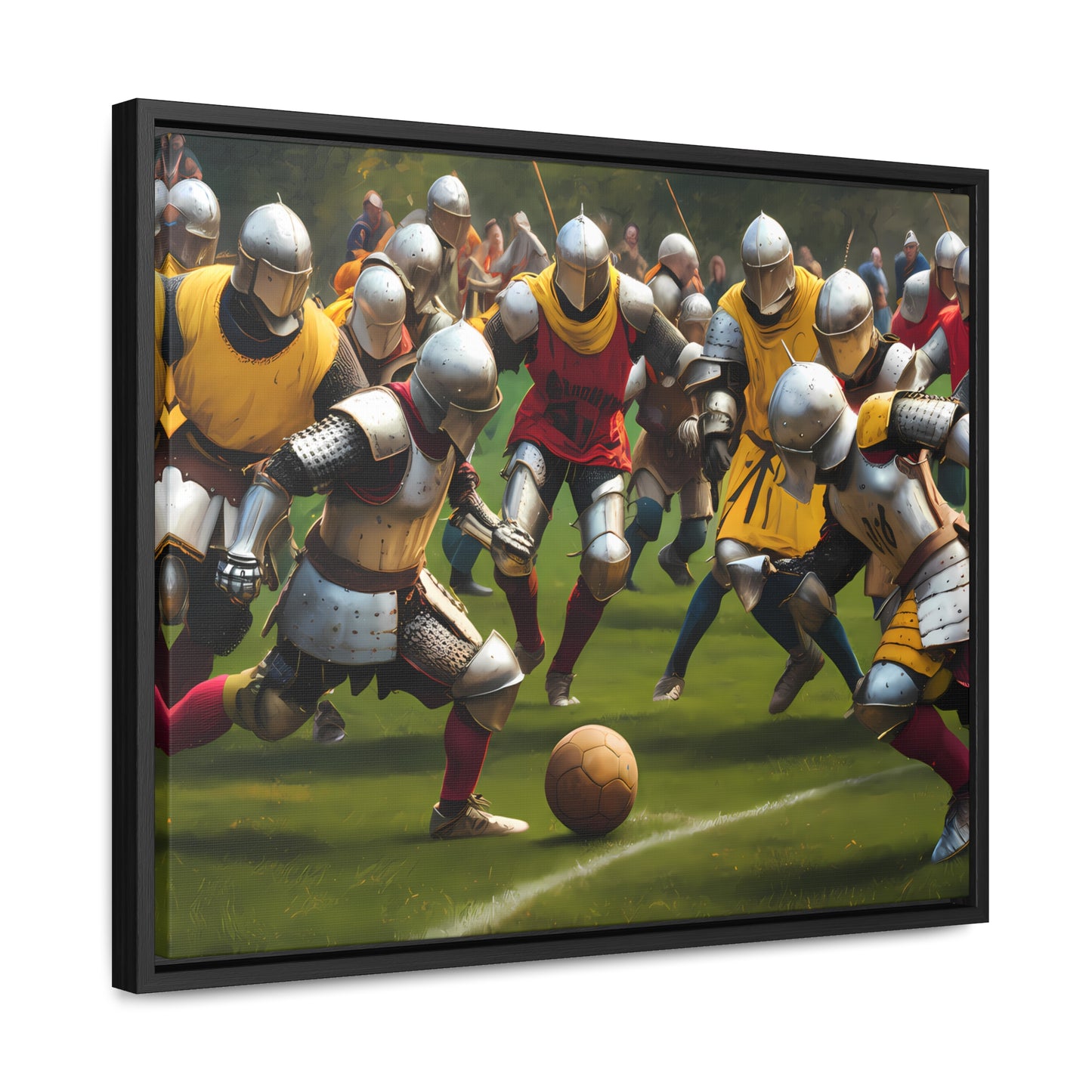 Medieval Football Battle - Gallery Canvas Wraps, Horizontal Frame