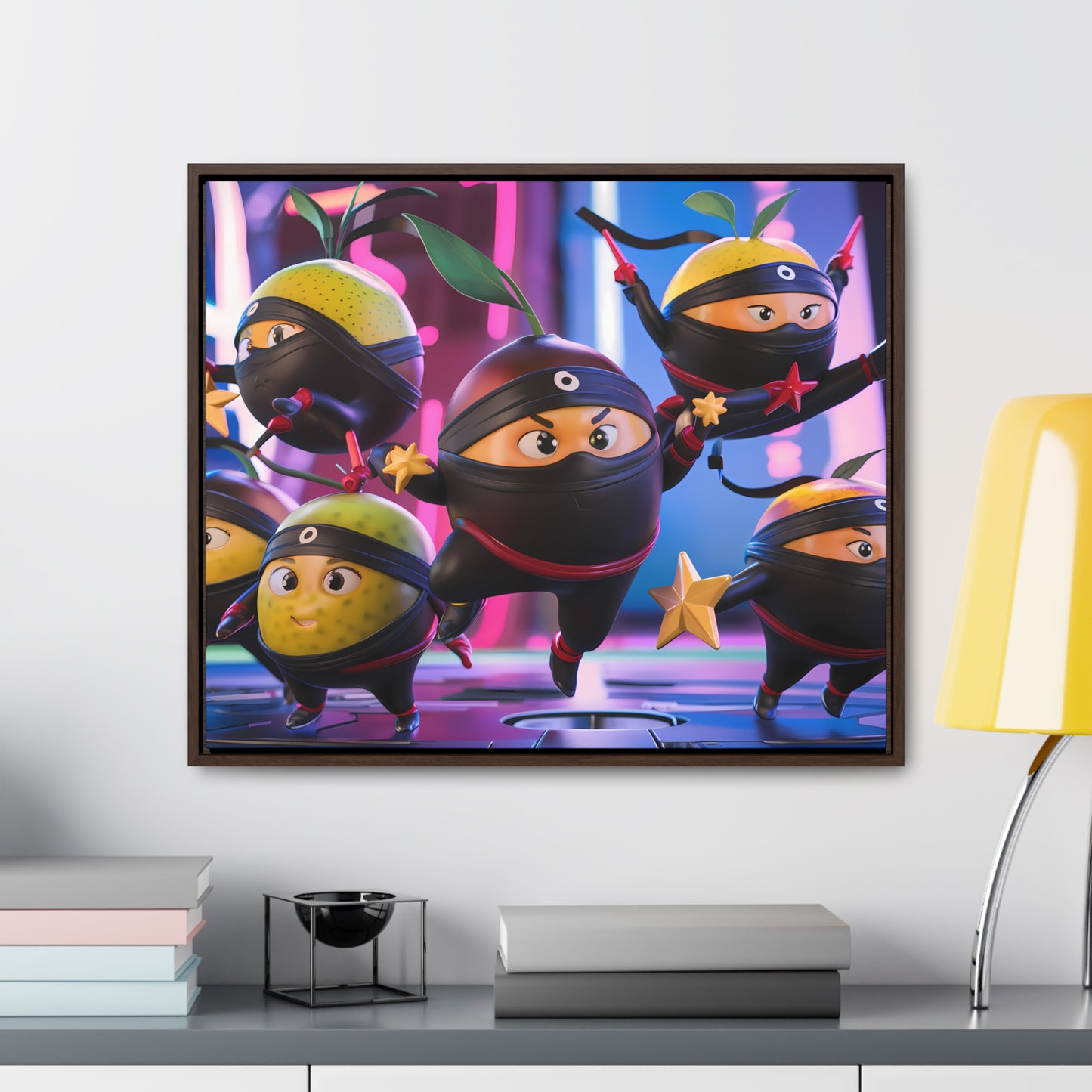 Ninja Citrus Squad: Star Power Unleashed - Gallery Canvas Wraps, Horizontal Frame