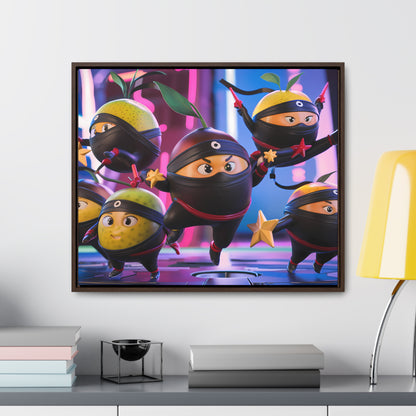 Ninja Citrus Squad: Star Power Unleashed - Gallery Canvas Wraps, Horizontal Frame