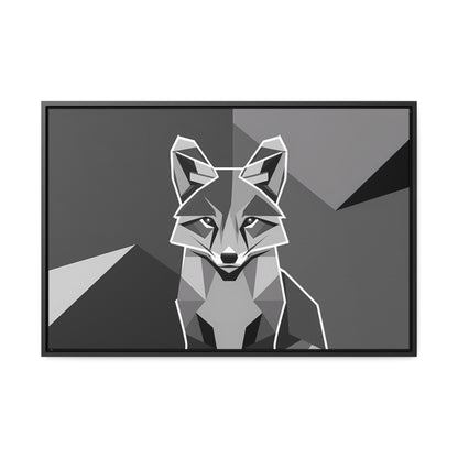 "Geometric Fox in Monochrome" - Gallery Canvas Wraps, Horizontal Frame