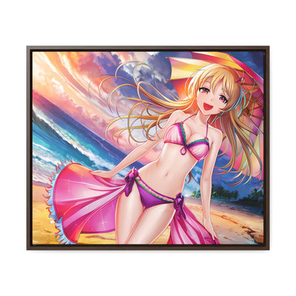 Sunset Stroll on the Beach - Gallery Canvas Wraps, Horizontal Frame