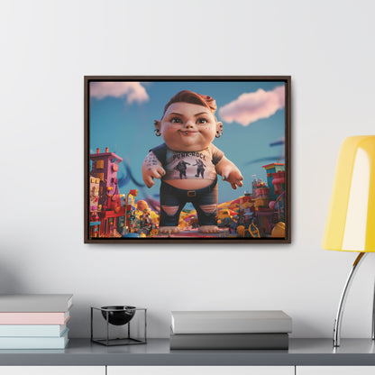 "Punk Rock Titan in Toy Town" - Gallery Canvas Wraps, Horizontal Frame