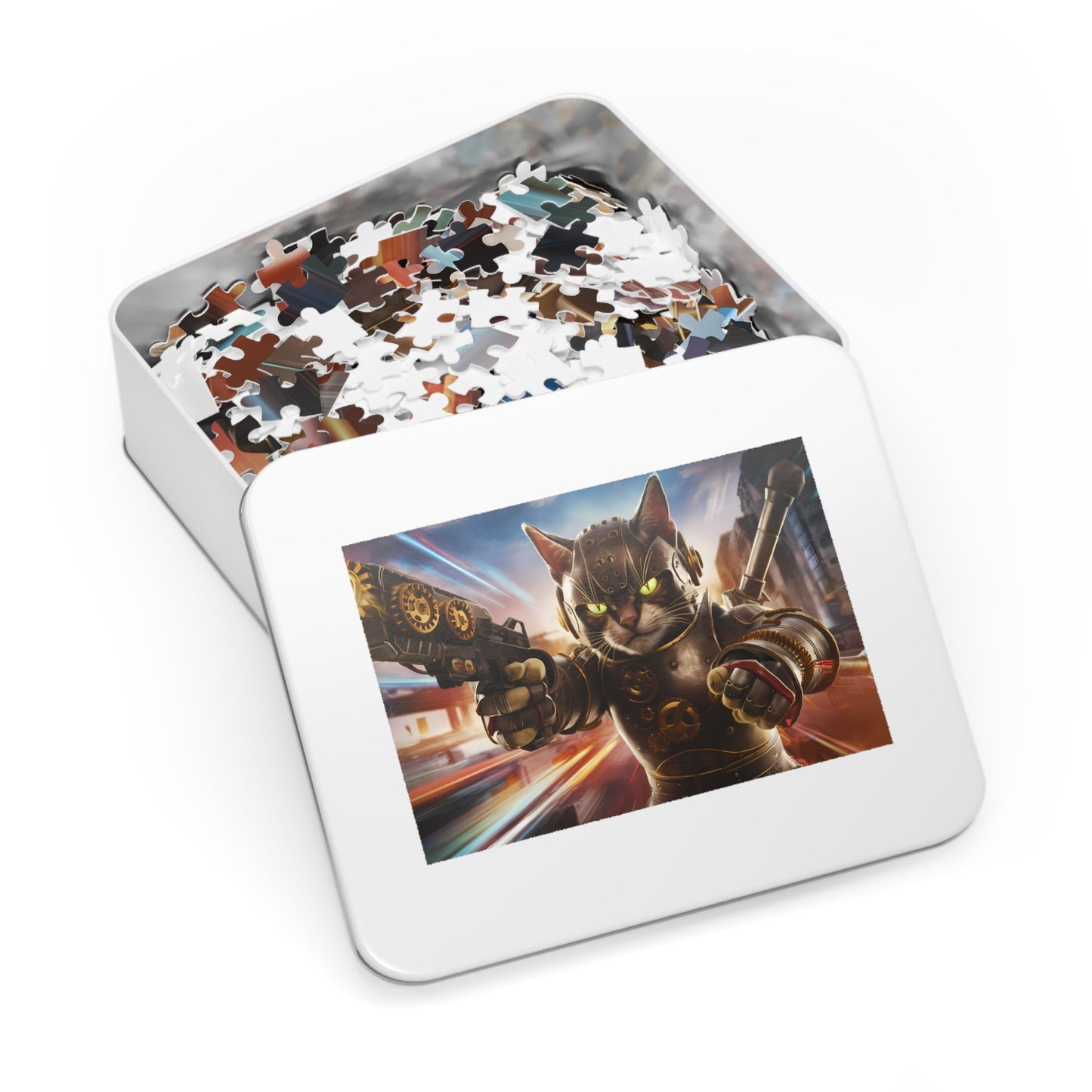 Cyber Feline Enforcer - Jigsaw Puzzle (30, 110, 252, 500,1000-Piece)