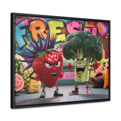 "Fresh Fight: Battle of the Bites" - Gallery Canvas Wraps, Horizontal Frame
