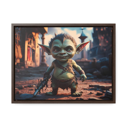 Goblin Warrior in the Ruined City - Gallery Canvas Wraps, Horizontal Frame