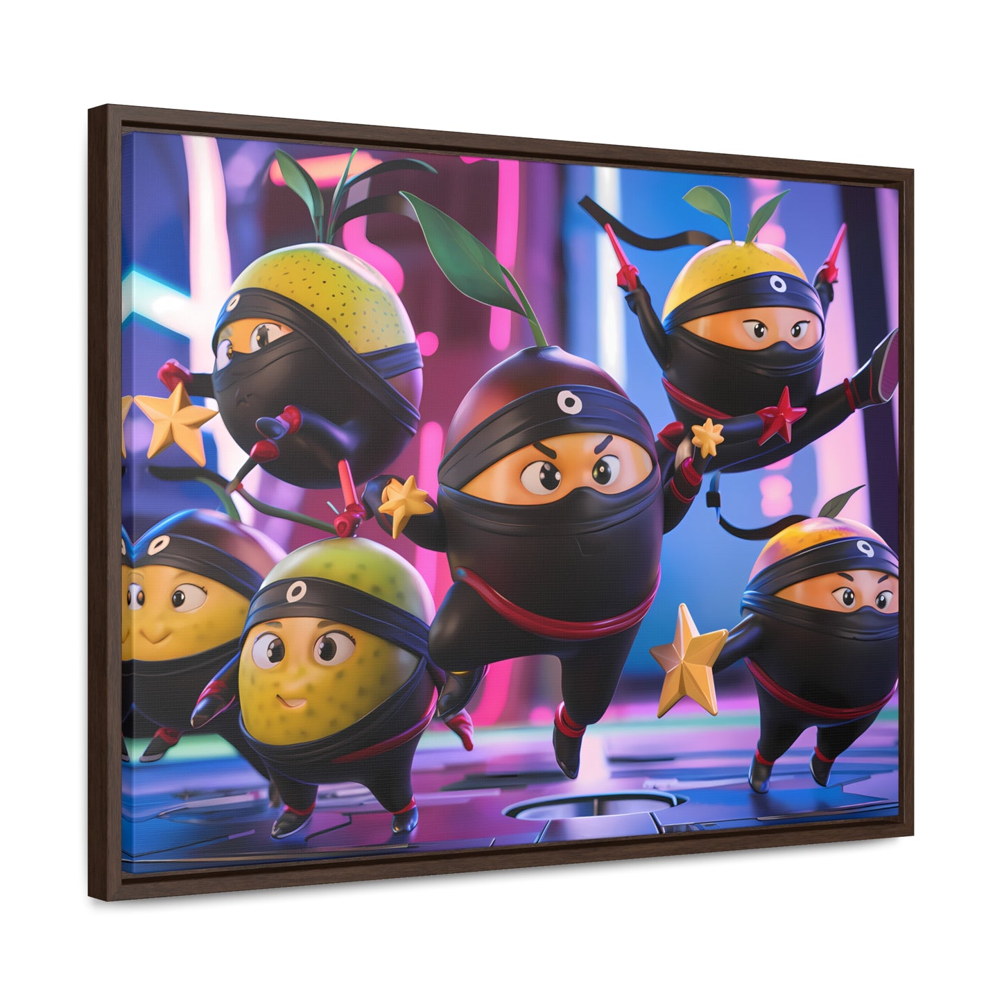 Ninja Citrus Squad: Star Power Unleashed - Gallery Canvas Wraps, Horizontal Frame