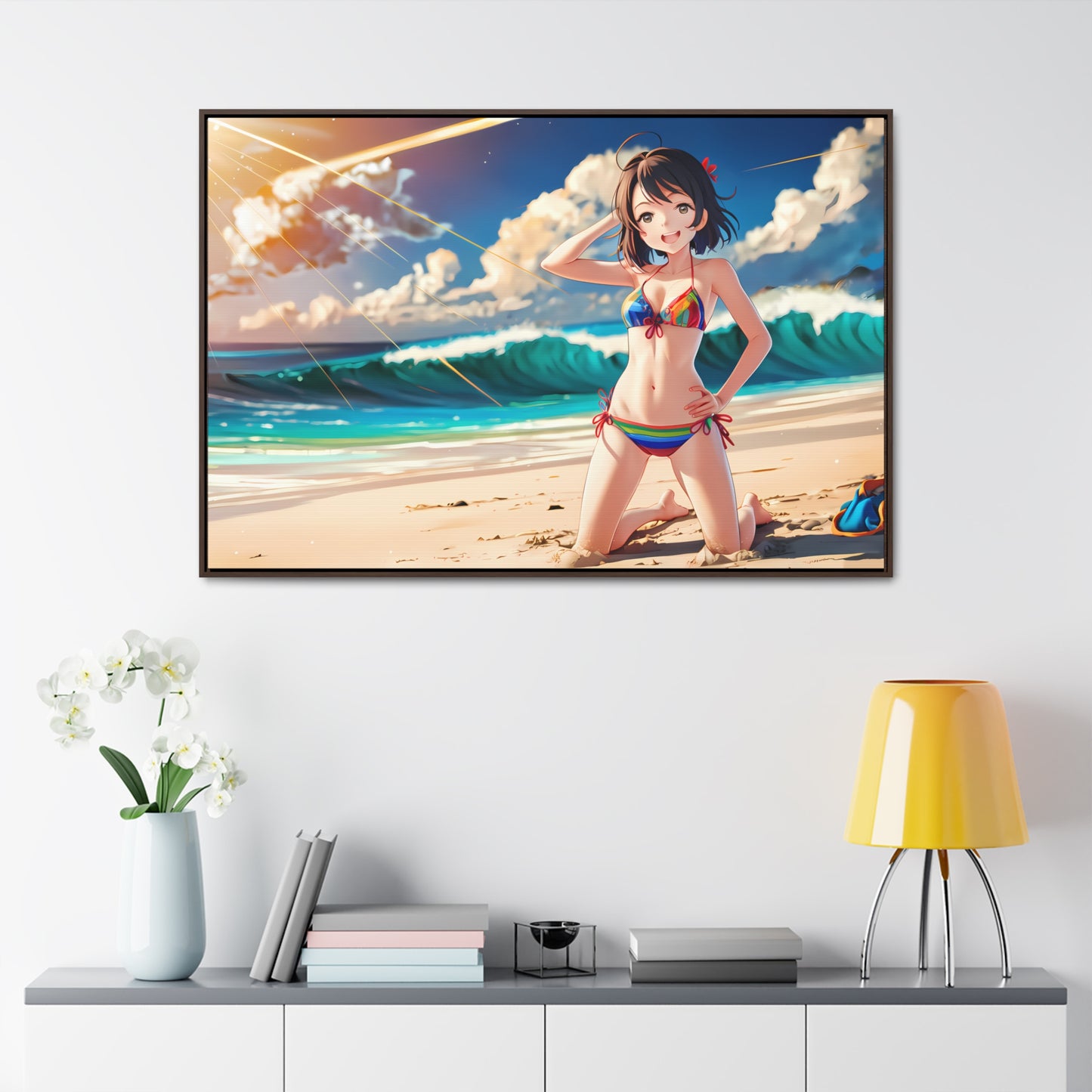 Sunlit Shores of Joy - Gallery Canvas Wraps, Horizontal Frame