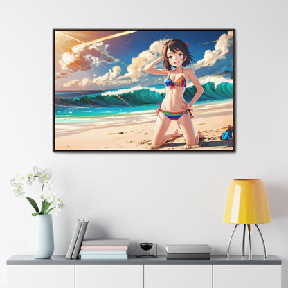 Sunlit Shores of Joy - Gallery Canvas Wraps, Horizontal Frame