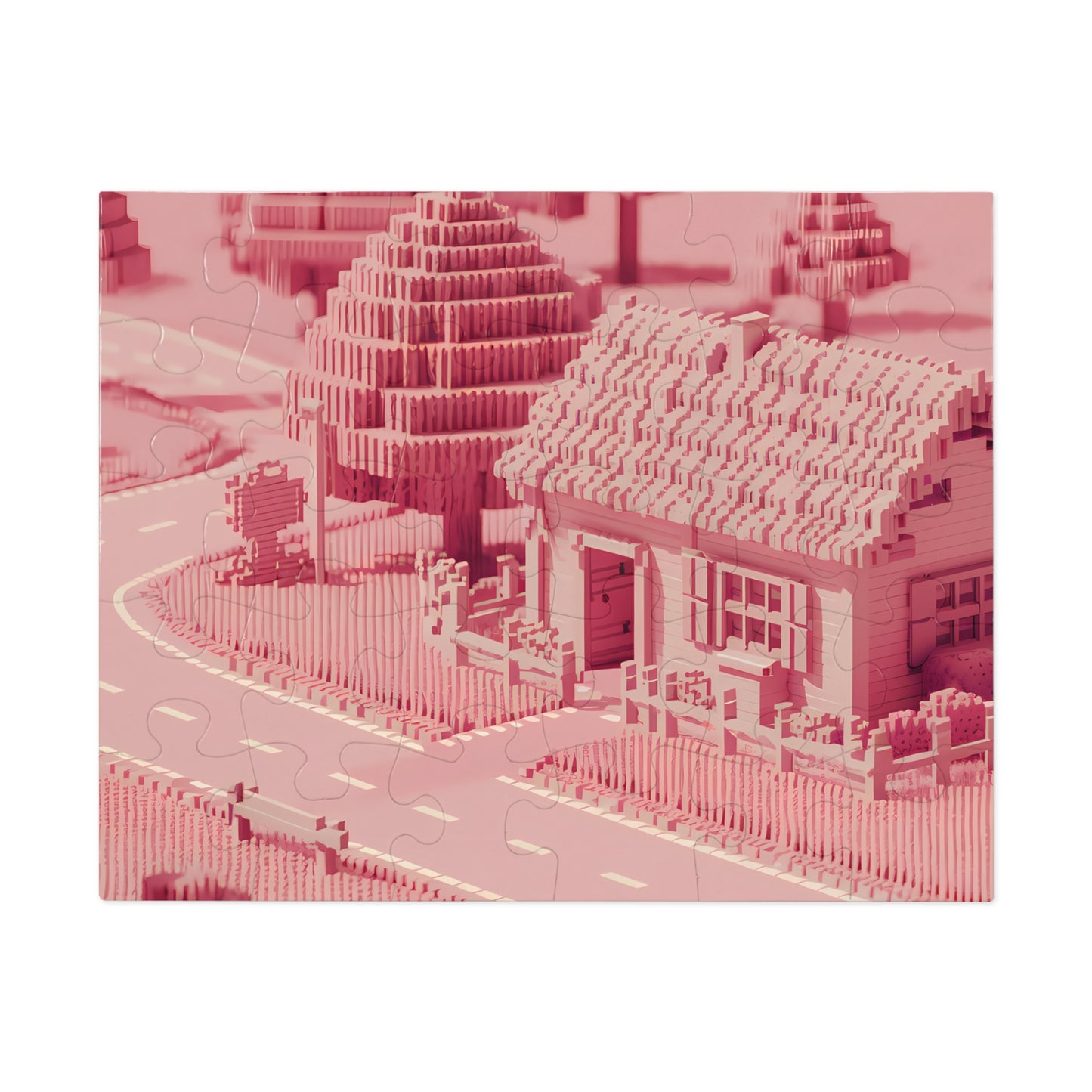 Pixelated Suburban Dream - Jigsaw Puzzle (30, 110, 252, 500,1000-Piece)