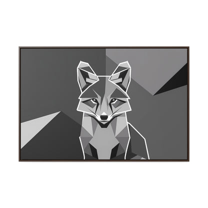 "Geometric Fox in Monochrome" - Gallery Canvas Wraps, Horizontal Frame