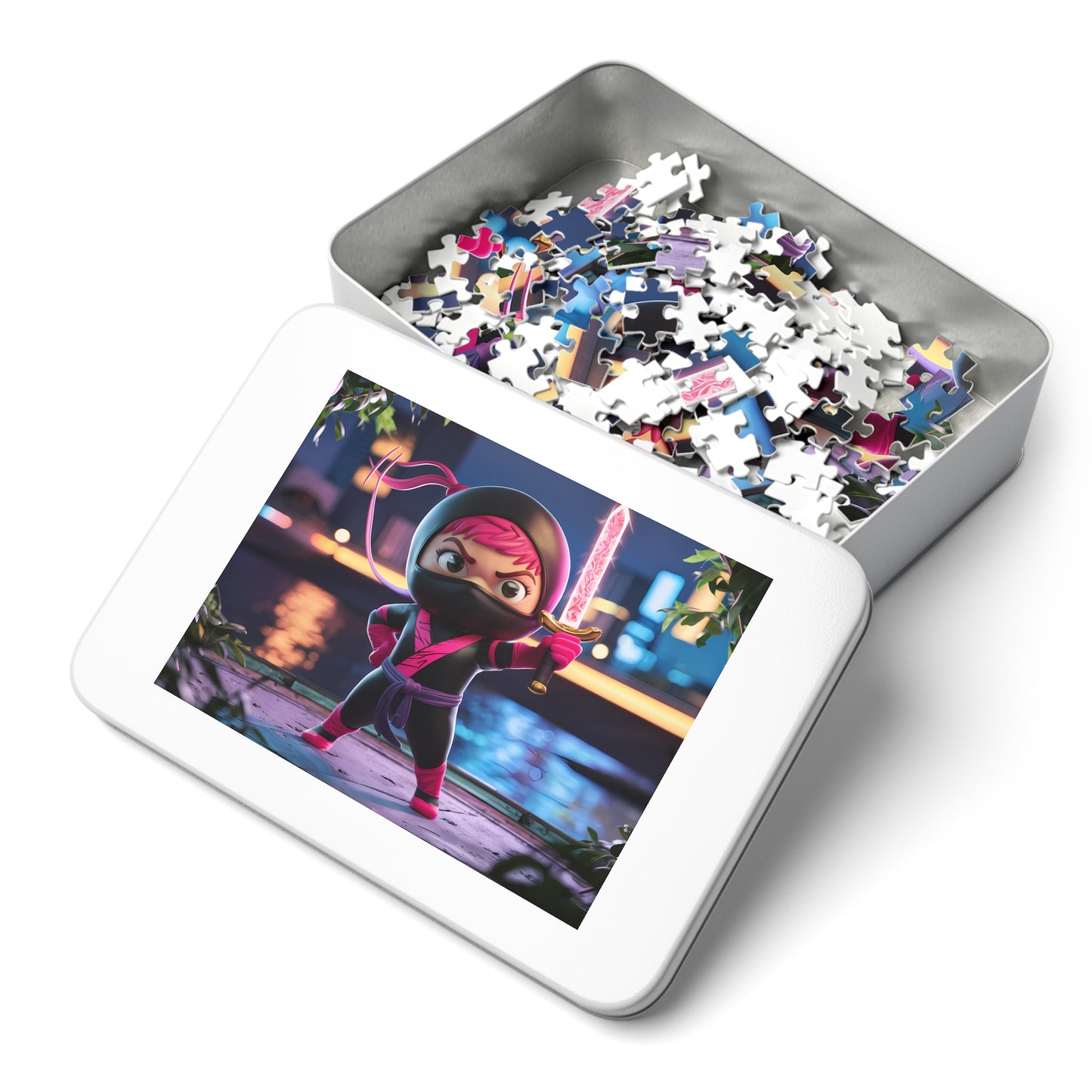 "Ninja Warrior: Pink Blade at Dusk" - Jigsaw Puzzle (30, 110, 252, 500,1000-Piece)
