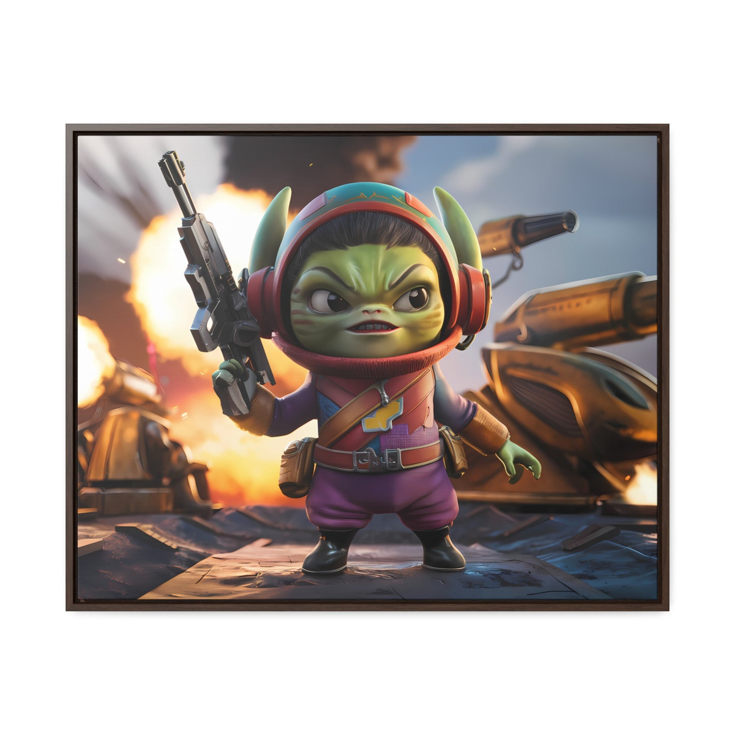 "Galactic Gremlin Commander" - Gallery Canvas Wraps, Horizontal Frame