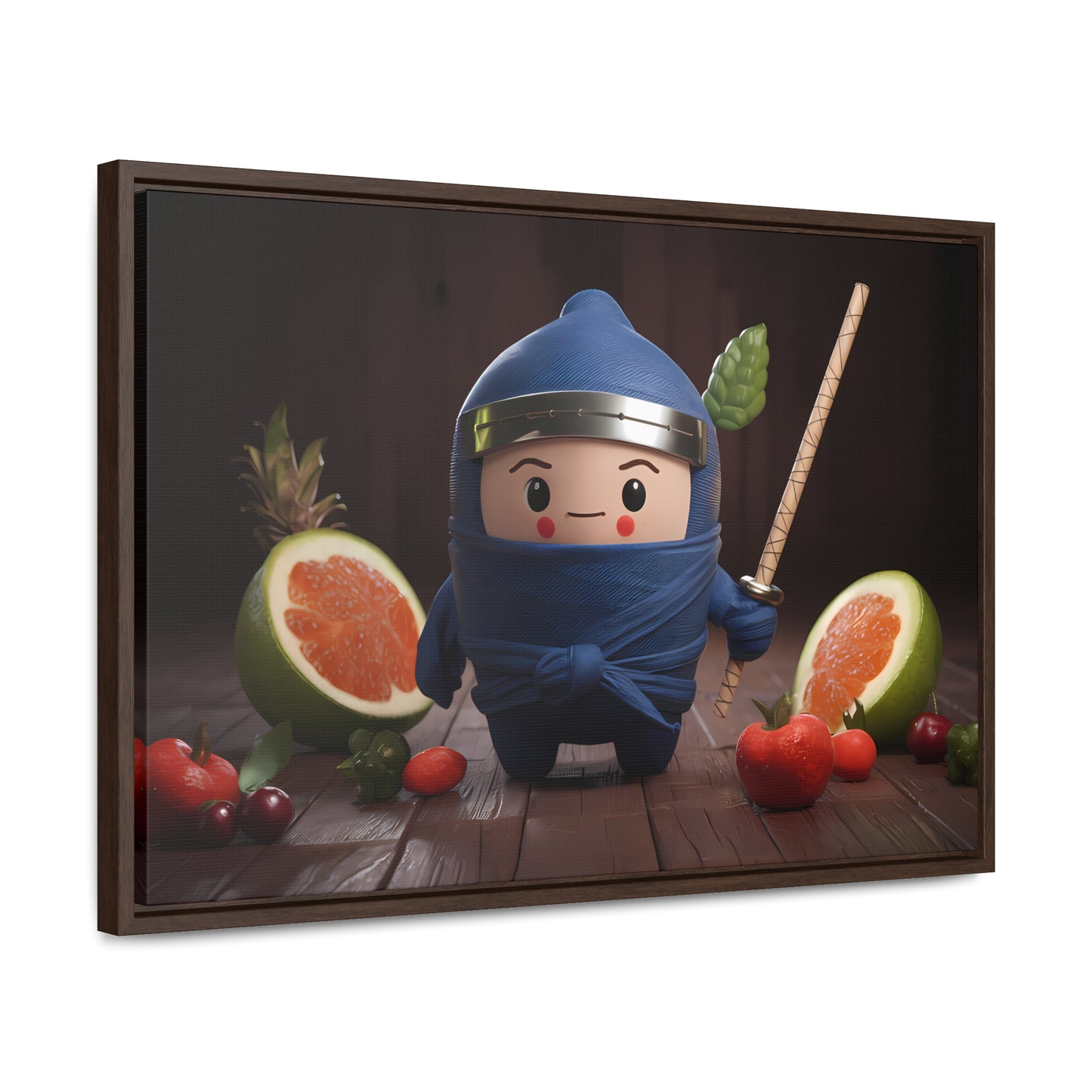 Ninja Fruit Guardian - Gallery Canvas Wraps, Horizontal Frame