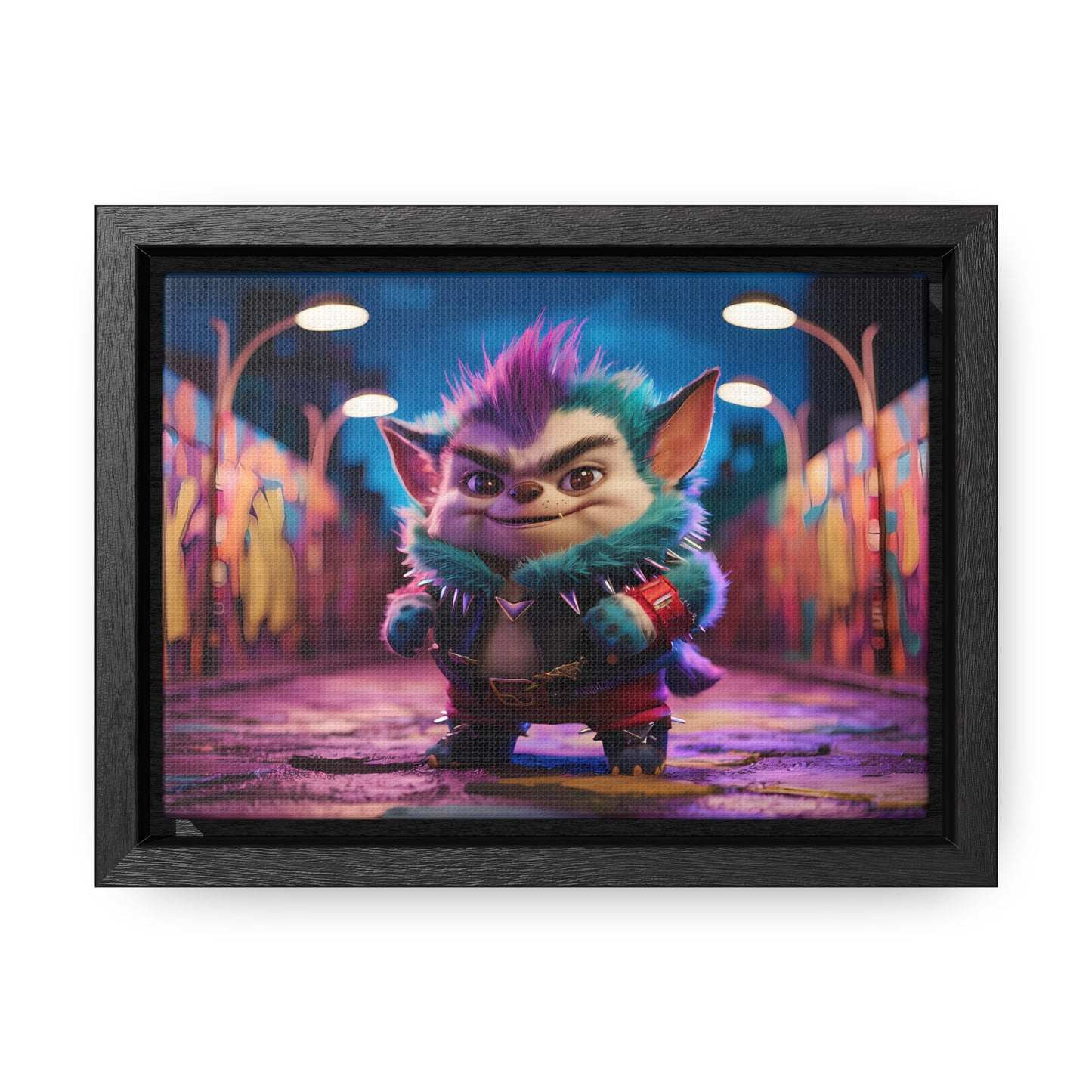 Rebel Furry in the Neon Alley - Gallery Canvas Wraps, Horizontal Frame
