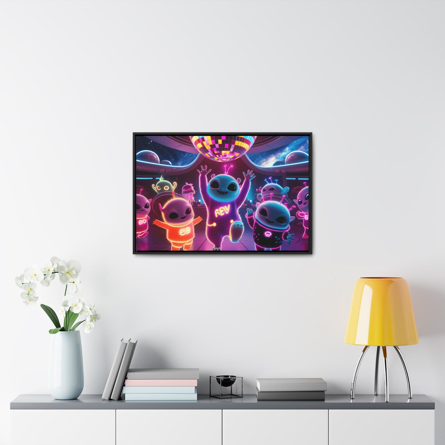 Intergalactic Neon Dance Party - Gallery Canvas Wraps, Horizontal Frame