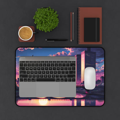"Twilight Reflections Over the City" - Desk Mat
