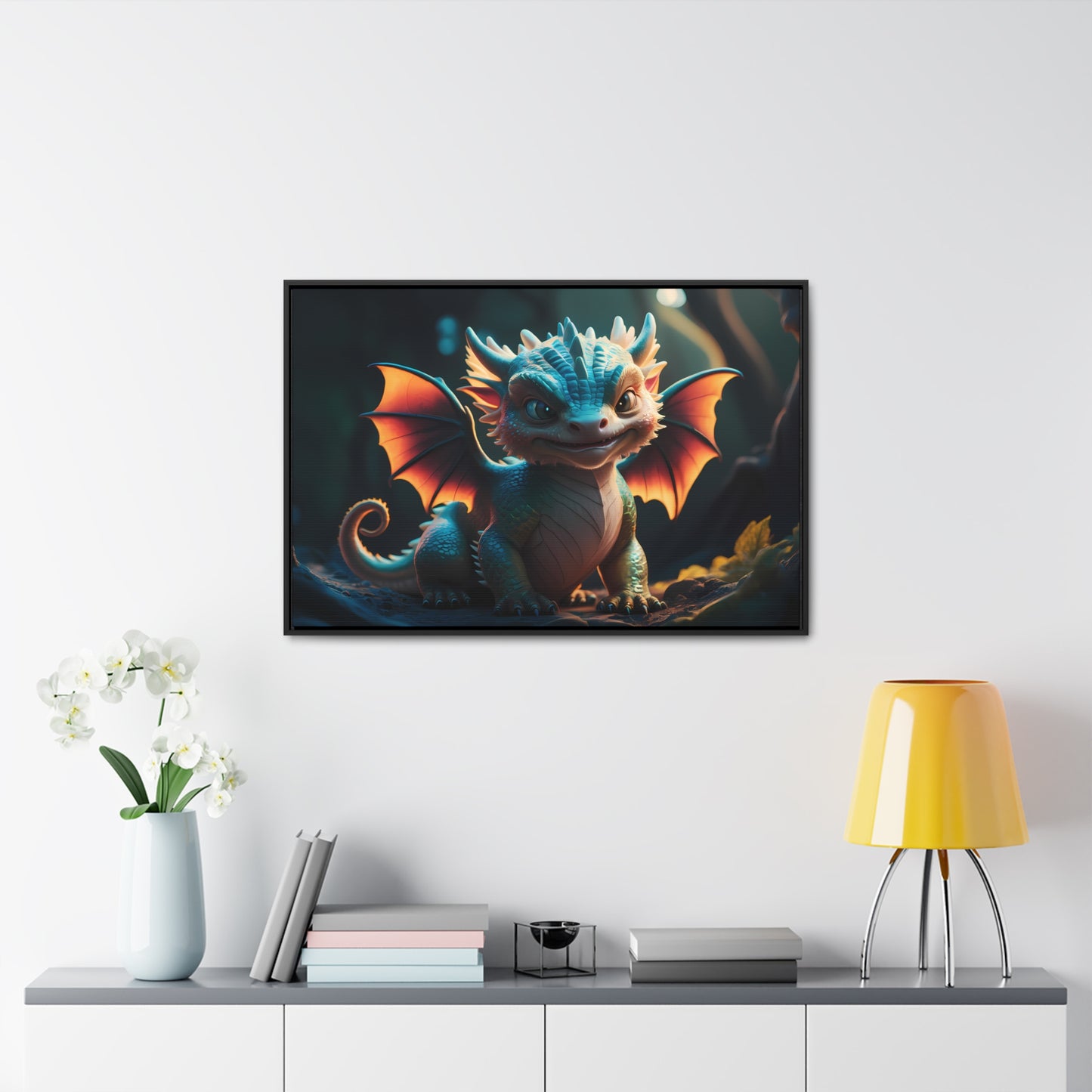 "Forest Guardian Hatchling" - Gallery Canvas Wraps, Horizontal Frame